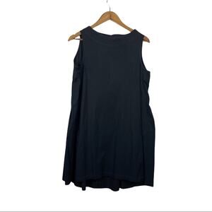 AMICI Italy Cotton‎ Black Long Tunic Dress Small Lagenlook Minimalist